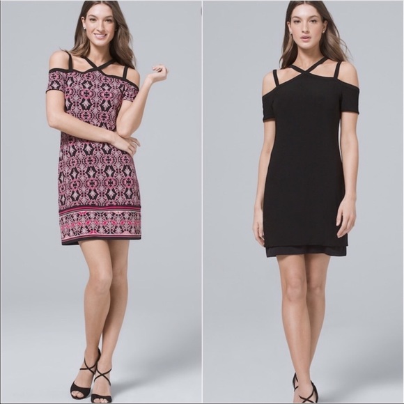 White House Black Market Dresses & Skirts - Reversible cold shoulder dress 2 in 1